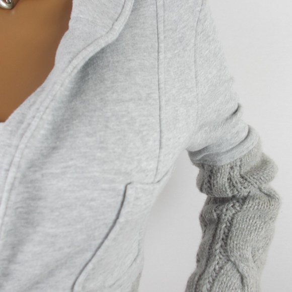 FREE PEOPLE Womens Top L Gray Cardigan Sweater - Picture 4 of 10
